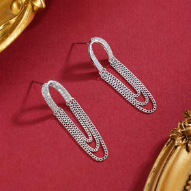 子佩集【风华漫舞】银S925耳环【EL070644】时尚时尚流苏三环2602