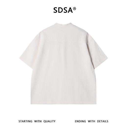 2878SDSA男装2026新款高贵轻奢极简风华夫格肌理立领短袖衬衫百搭休闲 商品图5