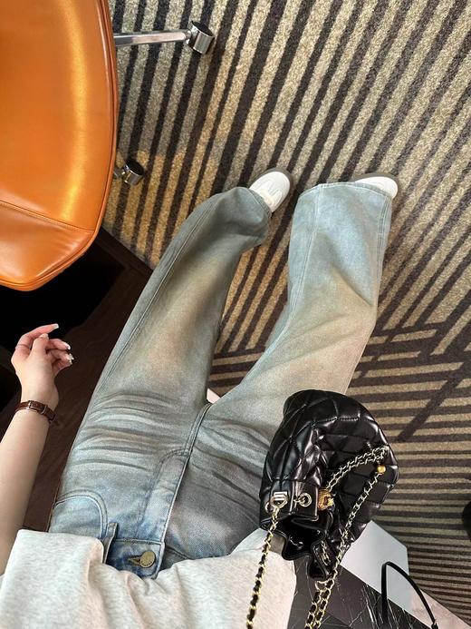 F032580复古做旧脏脏牛仔裤女新款柔软垂感宽松阔腿长裤 商品图14