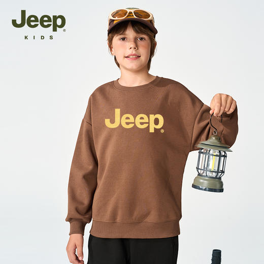 【儿童服饰丨JeepKids吉普男女童春秋洋气套头衫】面料舒适透气，耐穿耐洗，经典螺纹圆领穿脱方便，款式简约百搭，单穿叠穿都好看 商品图7
