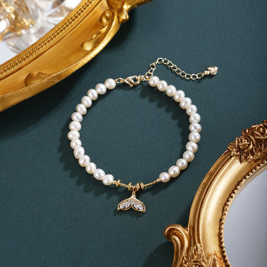 子佩集【潮汐精灵】珍珠惜王妃手链【ZZSL010】5.5-6mm珠镀金鱼尾2601 商品图8