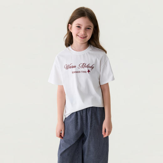 马克珍妮字母蝴蝶结女童凉感透气T2026年夏装新款560596 商品图1