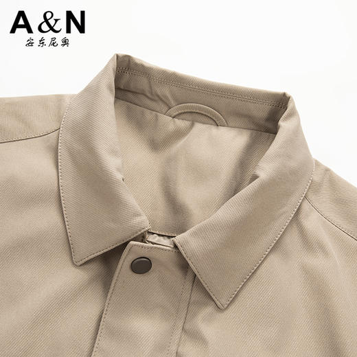 安东尼奥A&N 【挺括通勤款】工装风翻领纯色抗皱外套男秋冬百搭休闲斜纹易打理夹克7165403 商品图3