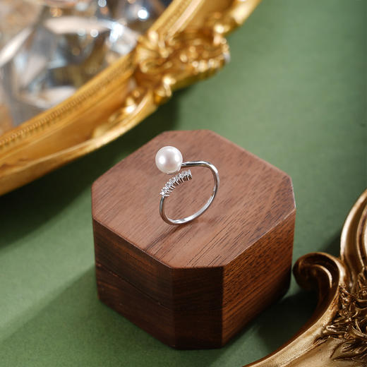 子佩集【涟漪浅漾】银S925珍珠惜王妃戒指【R2077B】7mm珠双色交错2601 商品图2