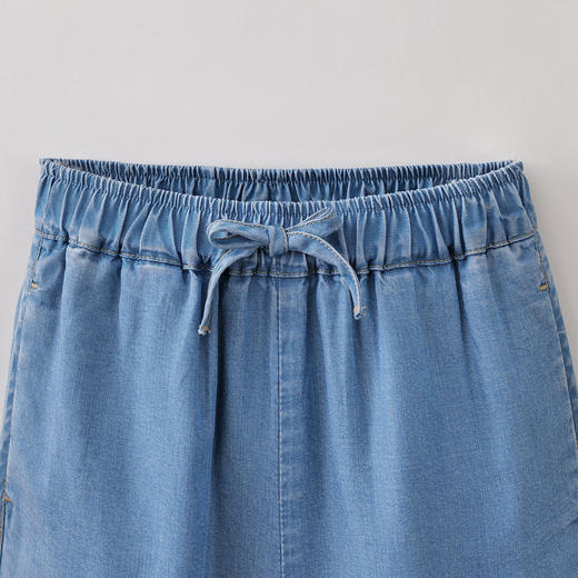 马克珍妮100%莱赛尔女童七分软牛仔阔腿裤2026年夏装新款560969 商品图4