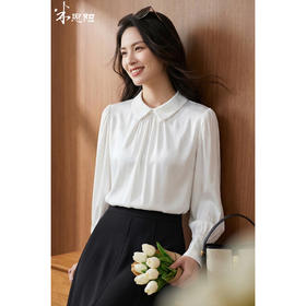 米思阳2026春季法式高级感灯笼袖上衣减龄小翻领OL时尚衬衫女4264