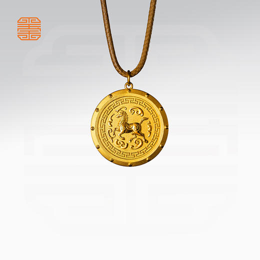 玺匠金铺《金马踏云》金马呈祥吊坠生肖马年福运吉祥足金项坠礼物 商品图1