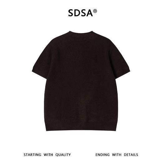 SDSA男装2026新款高贵轻奢韩系简约纯色针织圆领短袖T恤休闲百搭 商品图4
