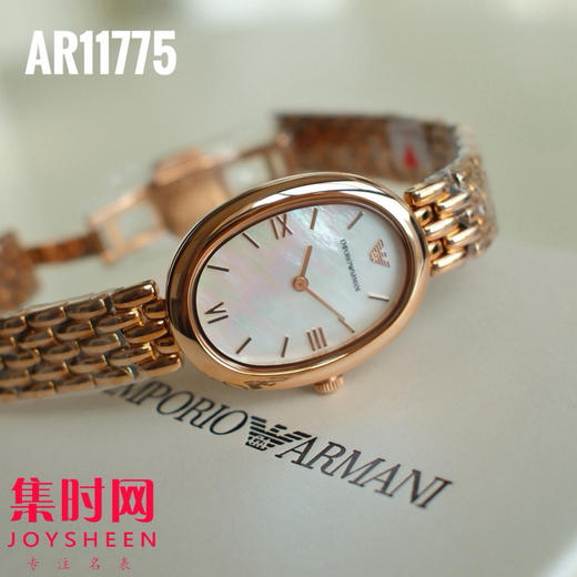 原单阿玛尼 AR11775 女士腕表｜复古金表界的“颜值天花板” 白鹿同款 椭圆贝母盘+钢带 商品图3