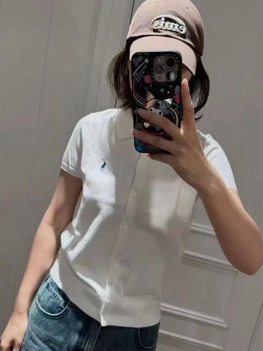 F032525春夏新款休闲百搭翻领领口小马刺绣针织Polo衫T恤 商品图9