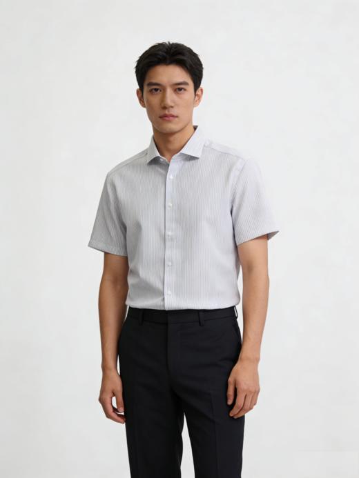 G2000男SS26商场新款【免烫防皱/速干】条纹短袖衬衫61132052 商品图0