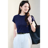人手一件~天丝混纺针织T恤 细腻亮丝质感 米思阳2026春夏新款圆领莱赛尔短袖针织衫女套头T恤宽松半袖上衣6077 商品缩略图3