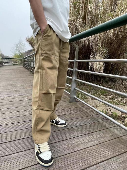 F032528早春美式复古工装直筒简约宽松高街重磅弯刀牛仔裤 商品图11