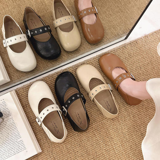 【奢姿甄选】温柔到骨子里‼️【xuxi 法式复古玛丽珍】法式氛围感拉满 软皮不磨脚 通勤百搭 软底舒适 透气性佳 耐磨防滑底 商品图5