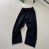 F032527春夏新品情侣款休闲松紧腰围细斜炒洗弯刀裤牛仔裤 商品缩略图2
