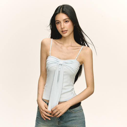Ariseism 美式复古设计感胸前蝴蝶结吊带背心女夏季新款 商品图3