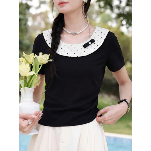 鹿向南【0328/20:00新品前1小时7折限量100件】黑色T恤 商品图3