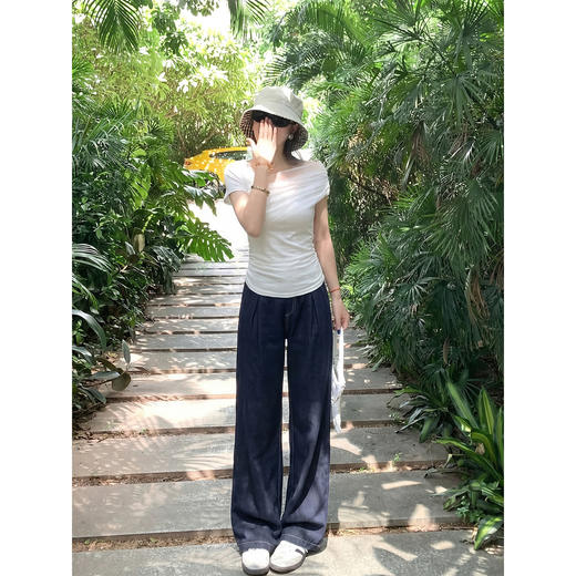 <曾小咸推荐>韩系网纱修身短袖t恤女上衣 商品图3