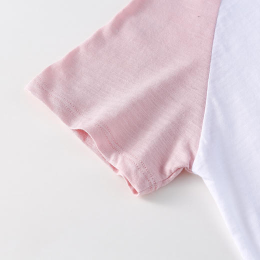 【10A抗菌】棉花堂夏款蓝雾粉咖竹节棉童装短袖T恤 ---FA61164 商品图6