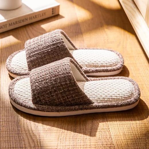 【防滑厚底！亲肤舒适】亚麻拖鞋男春秋居家静音透气家用待客防滑室内四季棉麻布拖鞋男夏。xa 商品图3