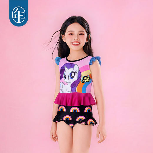 小马宝莉联名年衣童装分体泳衣夏季新款女童可爱卡通吊带泳装泳裤 商品图2