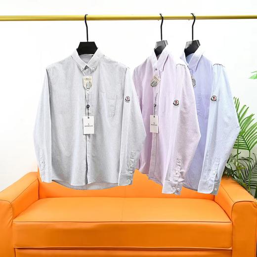 F032534春季新款休闲日常高品质男士纯棉条纹长袖衬衫 商品图1