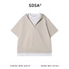 SDSA男装2026新款轻奢潮牌撞色假两件连帽短袖T恤百搭休闲上衣 商品缩略图0