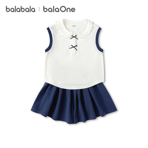 巴拉巴拉女童短袖套装儿童宝宝两件套2026新款夏装凉感舒适半开襟 商品图4
