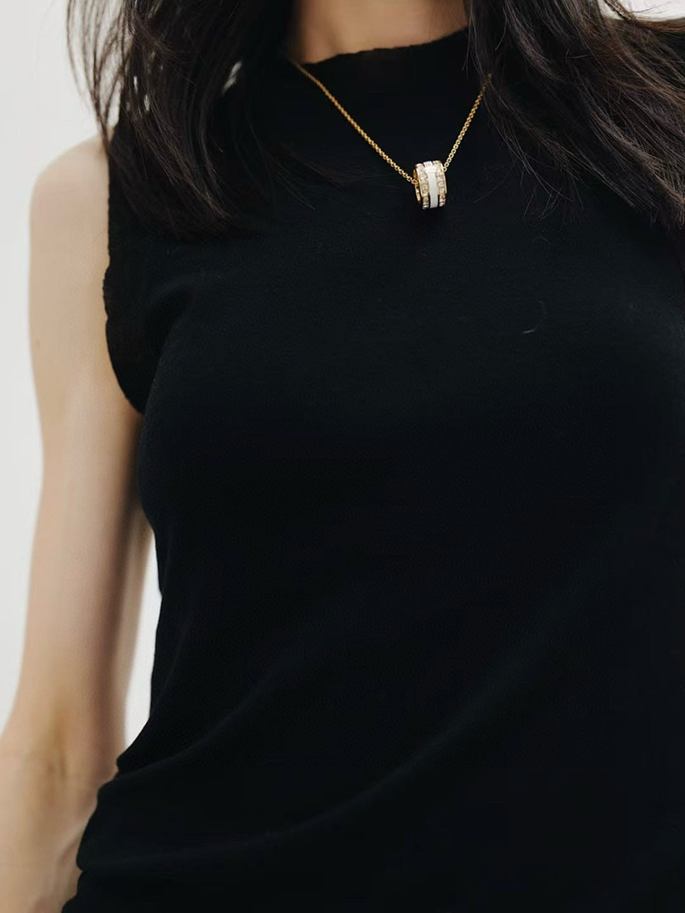 THS-无  D家 施华洛世奇水晶 珐琅项链 2色 CU1345