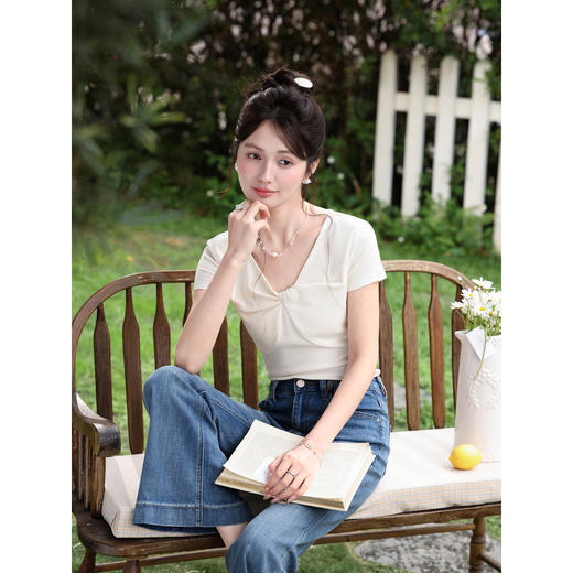 鹿向南【0328/20:00新品前一小时7折】蓝色牛仔裤 商品图4