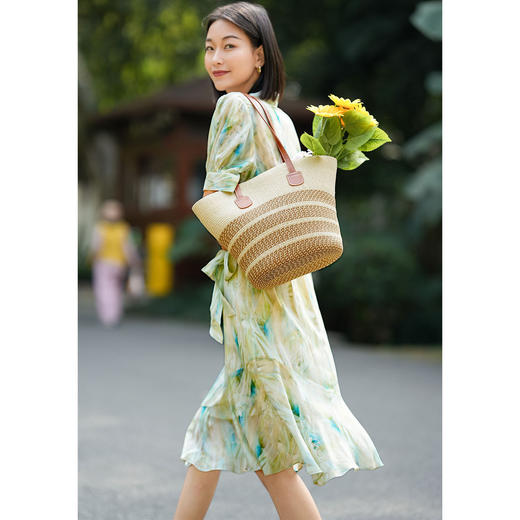 「高货kbnq」全新升级【铂金会员514/天猫699/差价185】(10245)洛诗琳气质真丝晕染连衣裙女2026轻奢法式高级感中长裙 商品图2