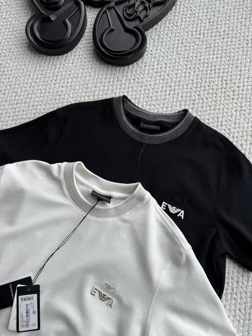 F032572秋冬新款情侣款珠地纯棉圆领刺绣柔软舒适短袖薄T恤 商品图2