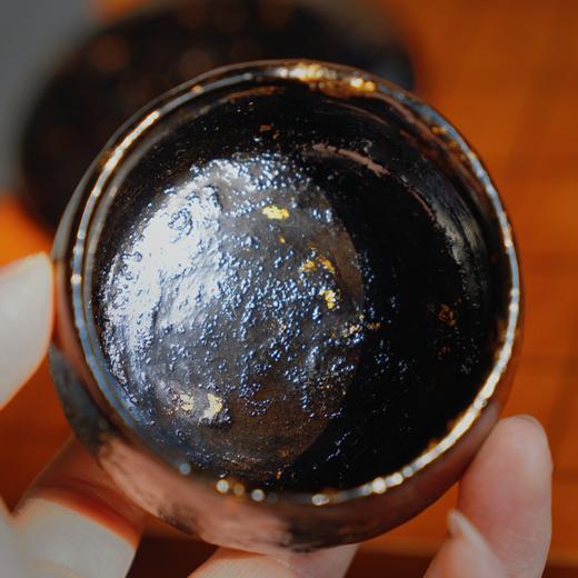 【迟光·如墨大漆主人杯】个人杯杯托杯垫洒金金箔黑色肌理 商品图10