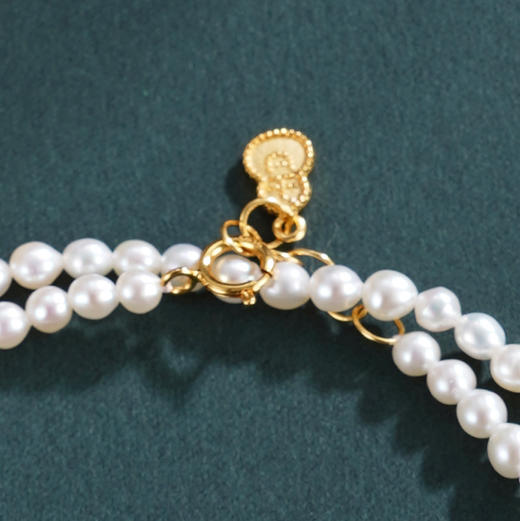 子佩集【福禄双华】银S925珍珠惜王妃手链【QNS0006】3mm珠镀金绿松石葫芦2601 商品图3
