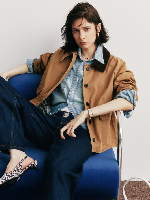 禾家巴恩风翻领风衣 商品图0