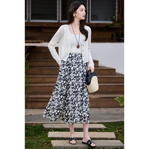 透氧开衫 蚕丝羊毛混纺 米思阳2026春夏度假风优雅镂空针织开衫女罩衫外搭上衣1035 商品图4