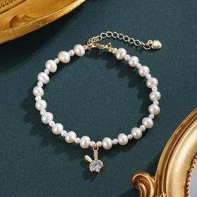 子佩集【乐乐兔】珍珠惜王妃手链【ZZSL009】2.5-5.8mm珠镀金兔子2601