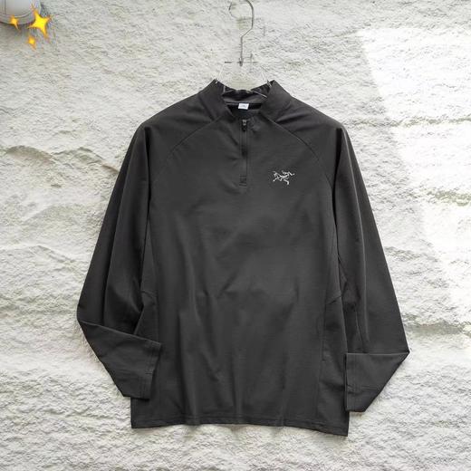 F032523早秋新品简约百搭男士户外运动休闲半拉链长袖衬衫 商品图2