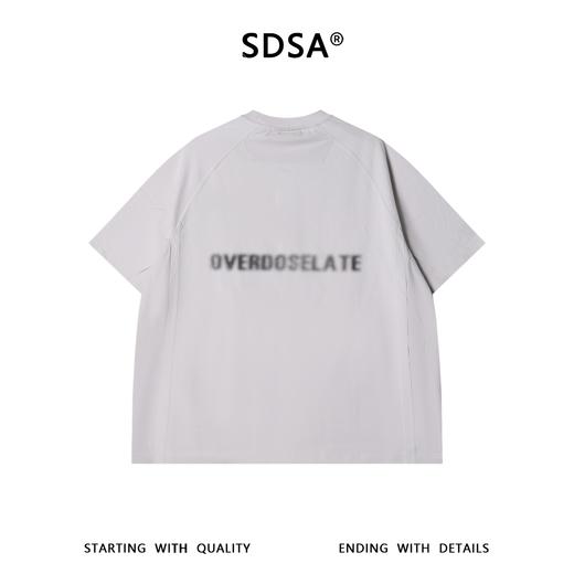 SDSA男装2026新款高贵轻奢美式撞色后背印花字母圆领短袖T恤百搭 商品图4