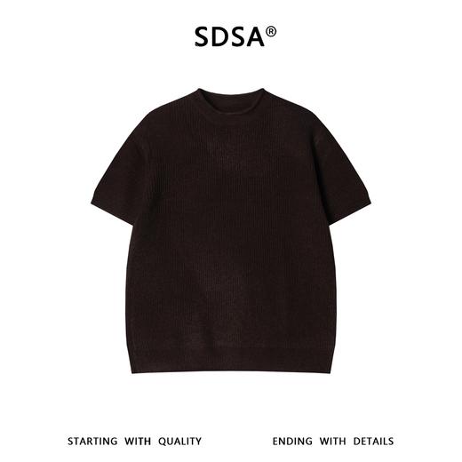 SDSA男装2026新款高贵轻奢韩系简约纯色针织圆领短袖T恤休闲百搭 商品图0