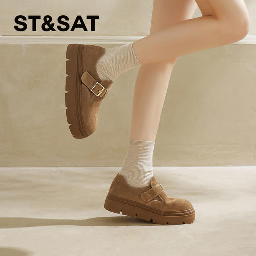 星期六26春新款百搭单扣厚底增高勃肯鞋SSE1112CHF 商品图2