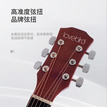 相思鸟 民谣吉他38寸初学者入门男女吉他乐器 亮光原木色 /玩具乐器 /乐器 /吉他/贝斯 商品图4