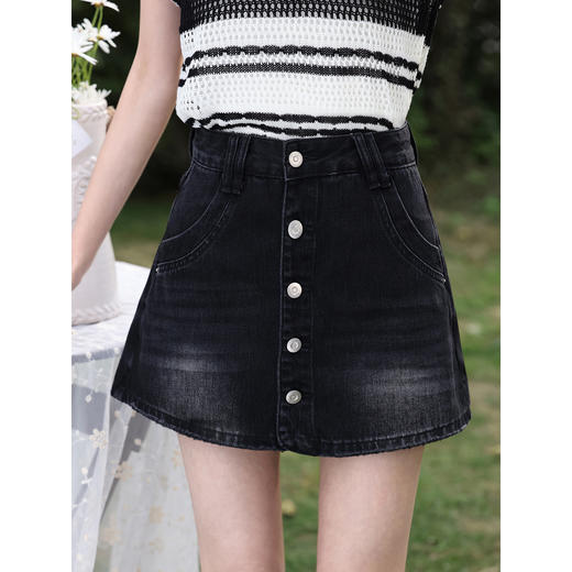 鹿向南【0328/20:00新品前1小时7折限量100件】黑色半身裙 商品图4