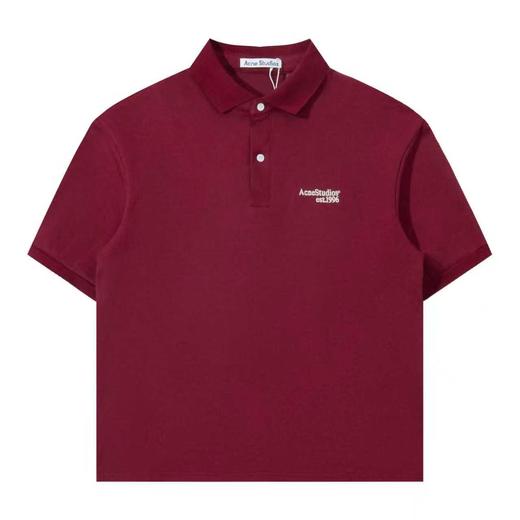 F032529复古简约休闲宽松刺绣字母情侣翻领polo衫短袖T恤 商品图1