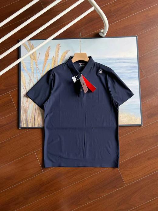 F032567新款运动系列撞色条纹领前胸撞色四合扣冰感科技短袖POLO衫 商品图8