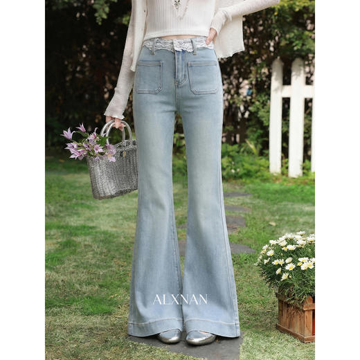 鹿向南【0328/20:00新品前1小时7折限量100件】蓝色牛仔裤 商品图0