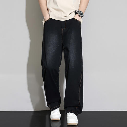 【DYF】【莱赛尔】大依优型大码男装夏季弹力牛仔裤运动休闲百搭阔腿裤 商品图4