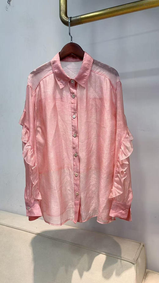 原单轻薄木耳边曲丝上衣 商品图0