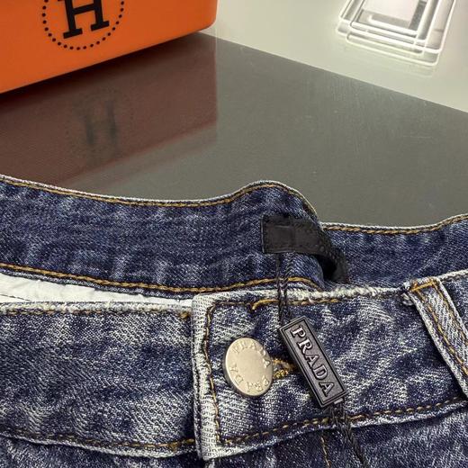 F032515新款百搭情侣款硅胶LOGO拼接口袋军工牛仔男士短裤 商品图3