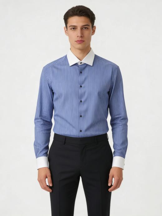 G2000男装SS26商场新款【BLACK】【方便易熨】时尚剪裁衬衫61421432 商品图0